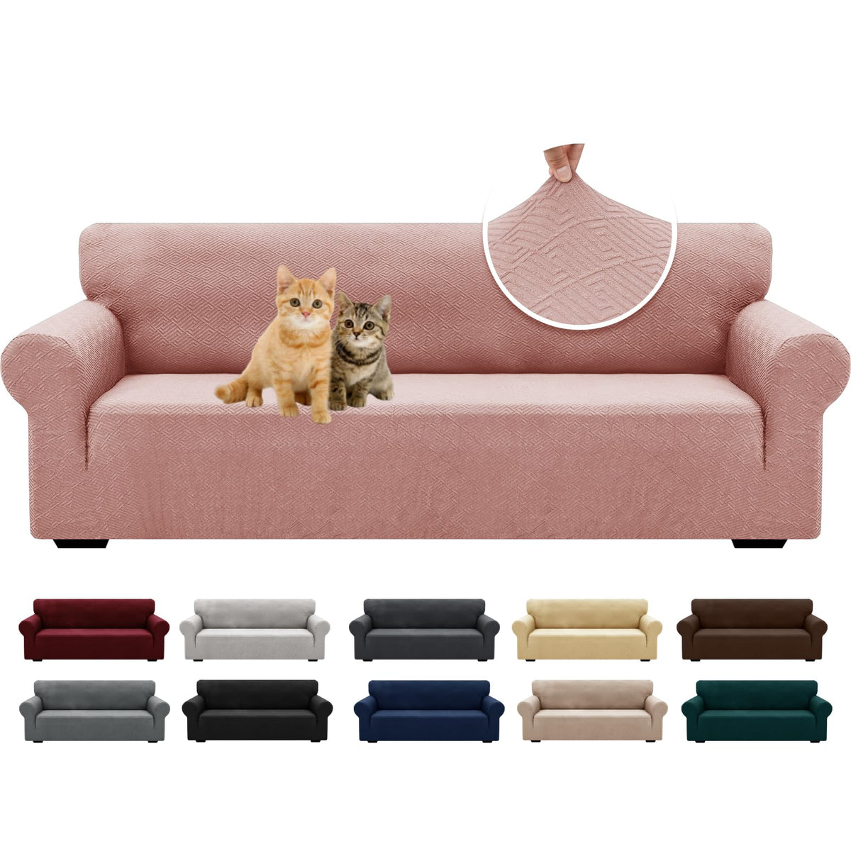 XINEAGE Stretch Jacquard Sofa Cover, Non Slip Sofa Slipcover for Dog