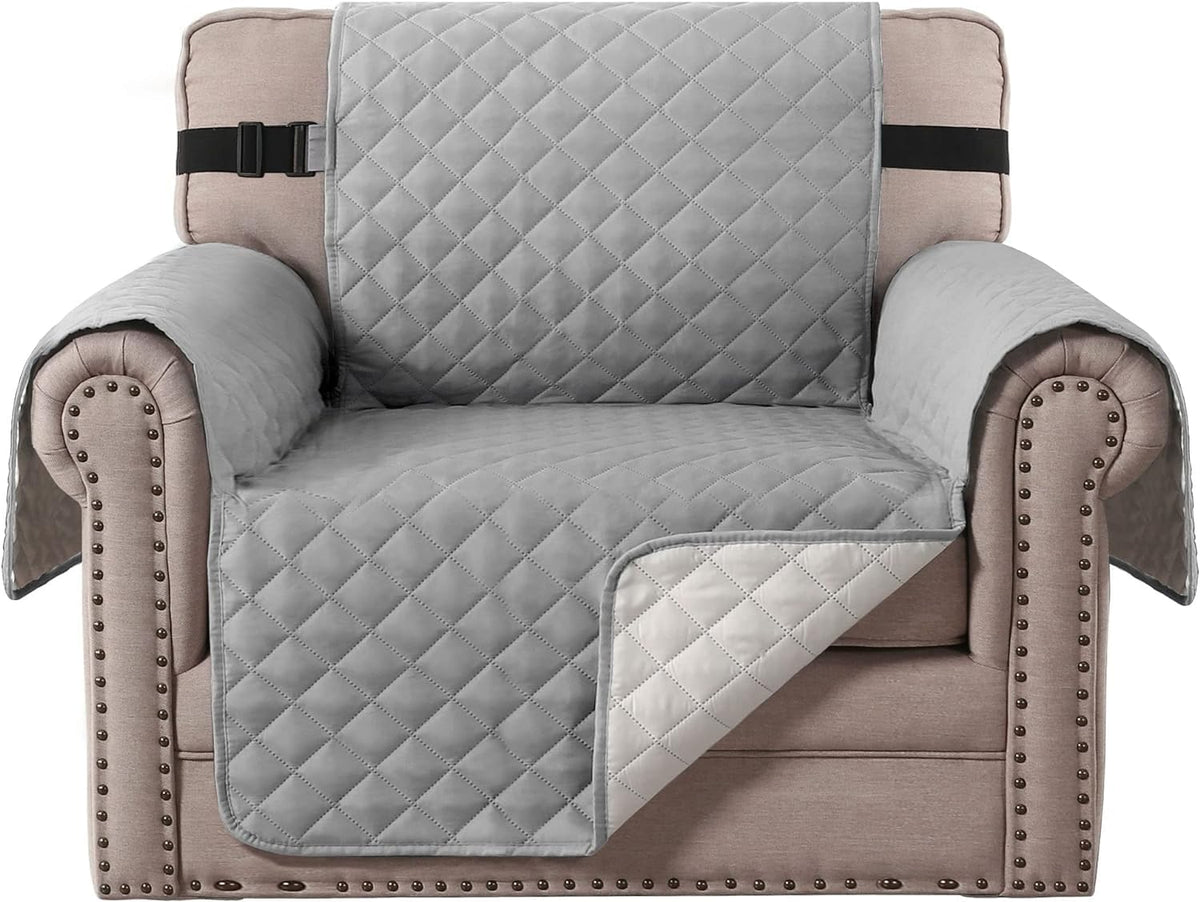 H.VERSAILTEX Reversible Couch Cover for 3 Cushion Cover Pet Friendly Sofa Cover for Dog Washable Furniture Protector Water Resistant Slipcover with Non Slip Elastic Strap(Sofa, Ivory/Beige)