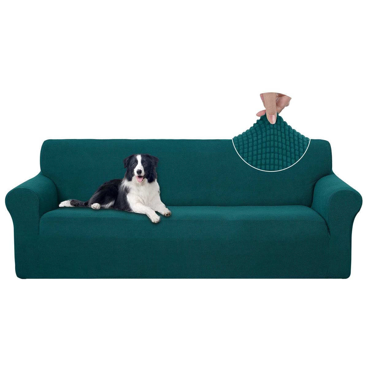 U-NICE HOME Stretch Couch Cover Slipcover for 3 Cushion Sofa, Chocolate