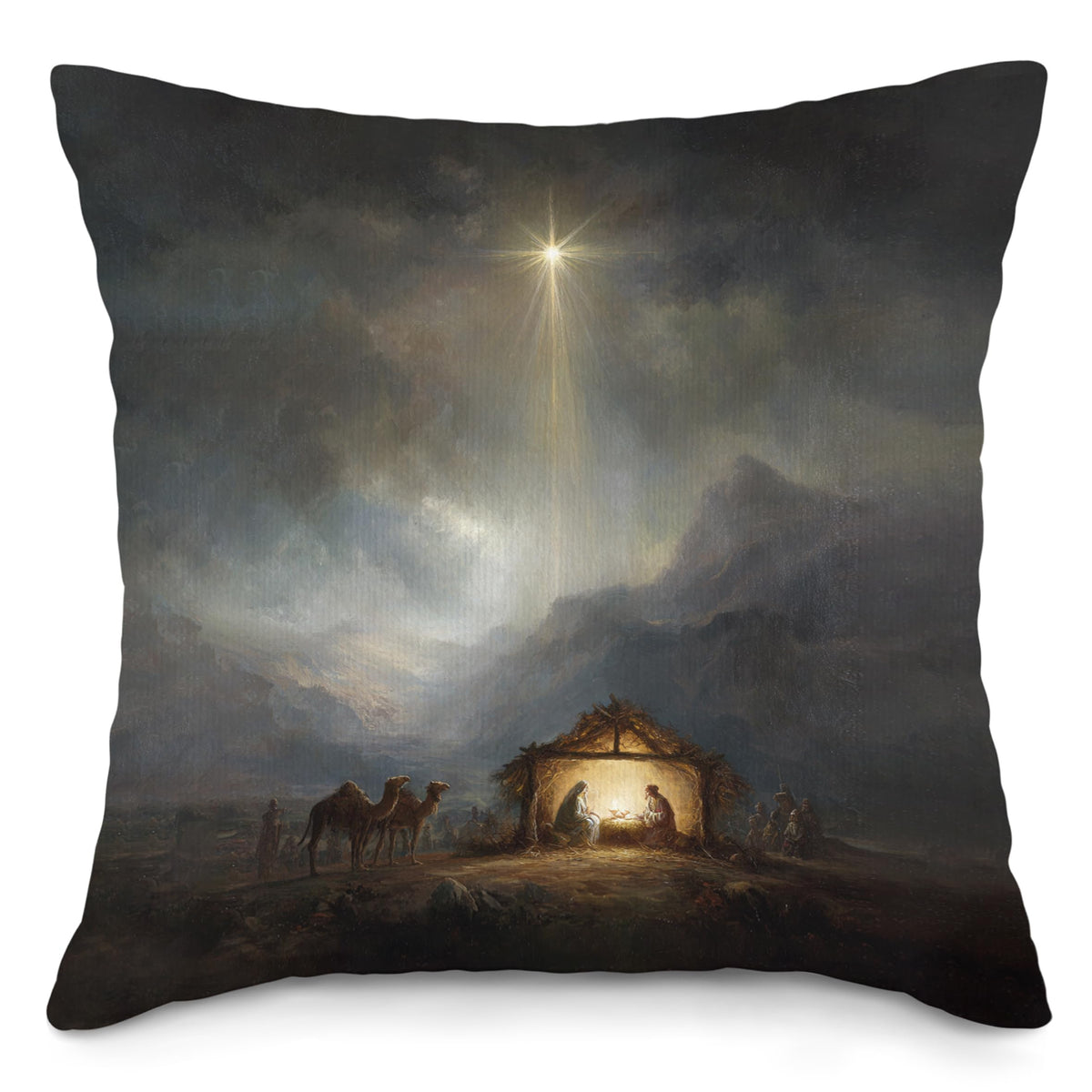 Vintage Christmas Tree Fireplace Throw Pillow Covers