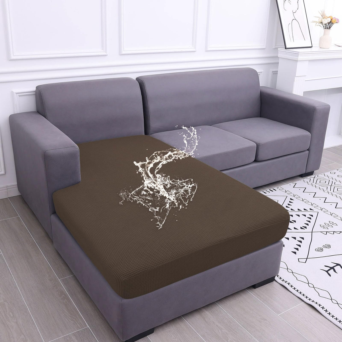 hyha Waterproof Couch Cushion Covers for Pets, Non Slip Sofa Seat Cover