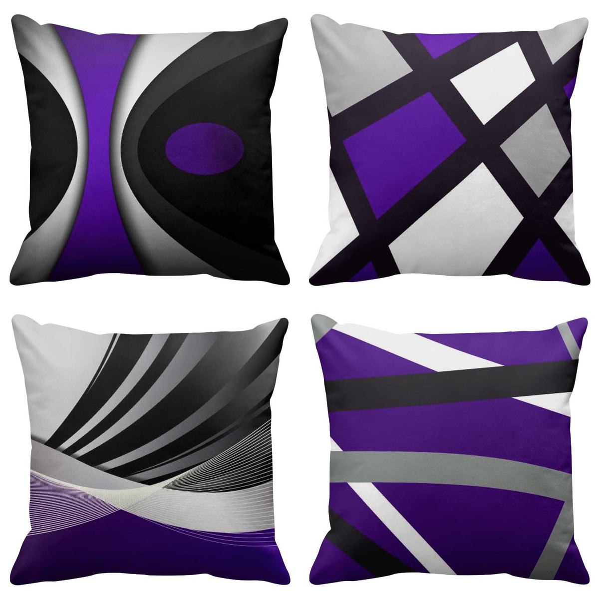 Emvency Throw Pillow Covers Set of 4, 18 x 18 Inch, Bold Stripes