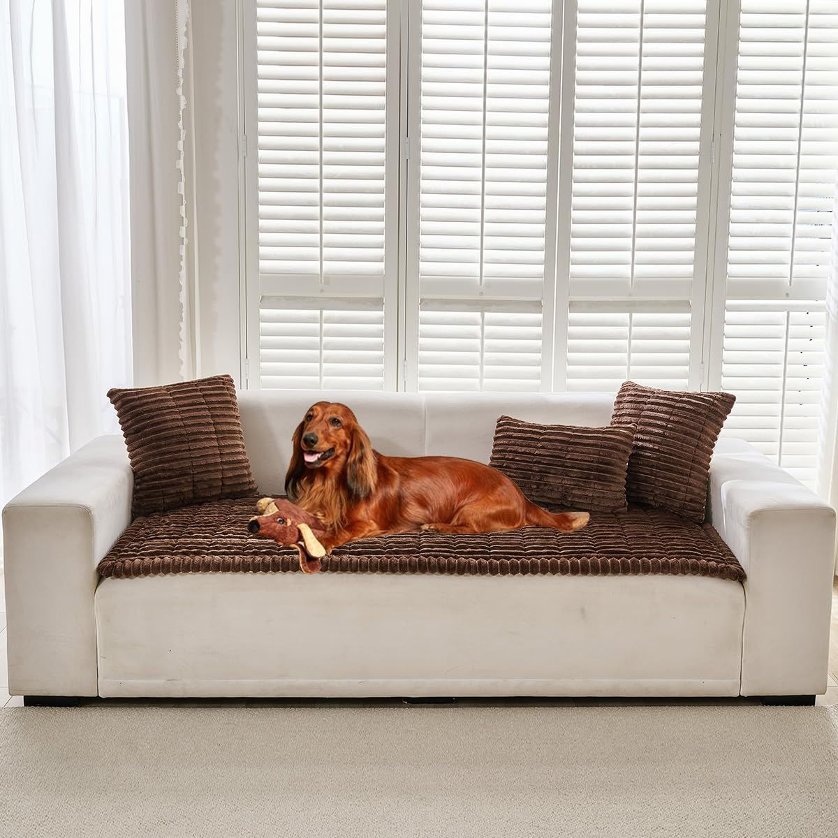 Mitid Sofa Cover Fuzzy Couch Covers for Pet, Couch Covers for Dogs Cats