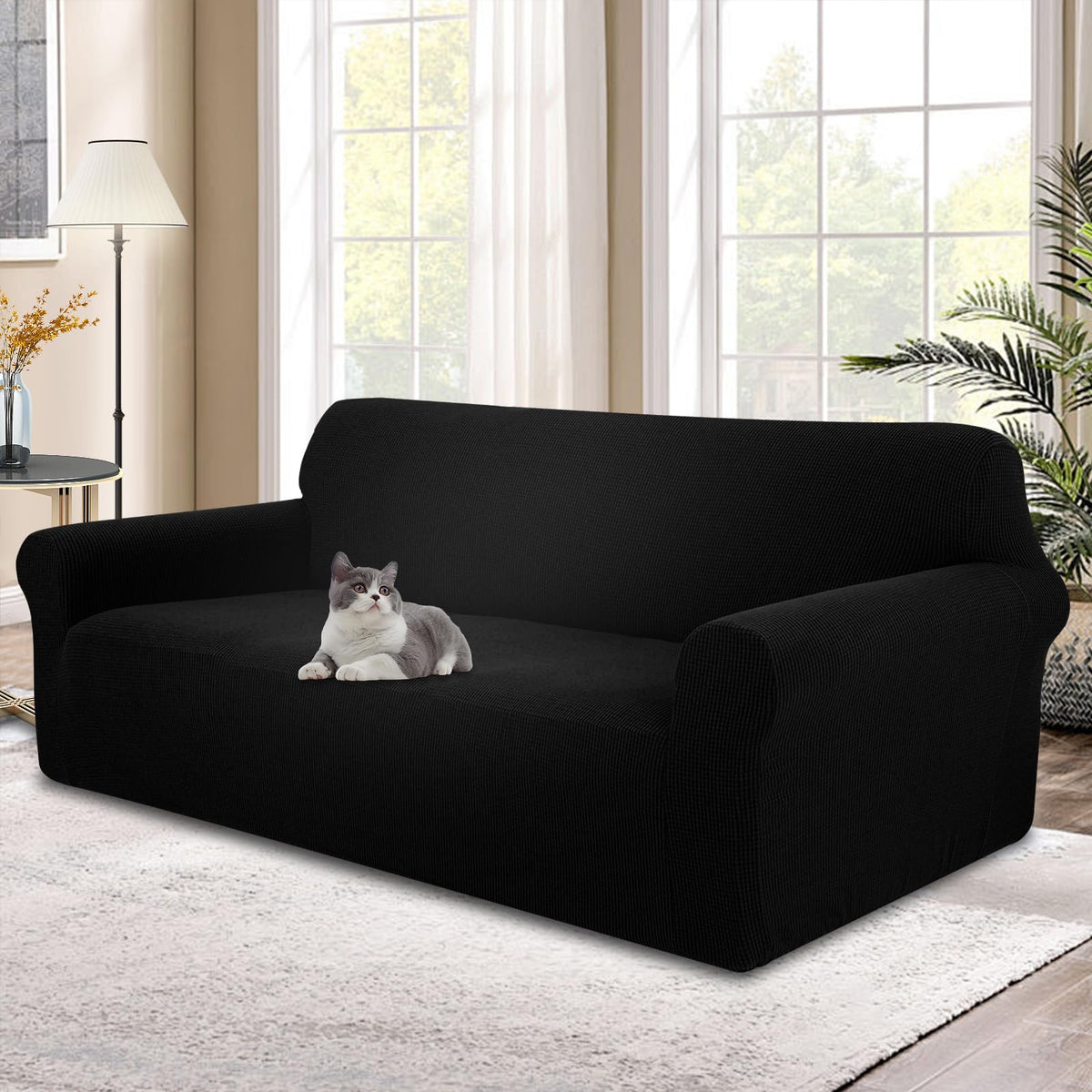 Stretch Couch Covers for Sofa Washable, Large, Chocolate