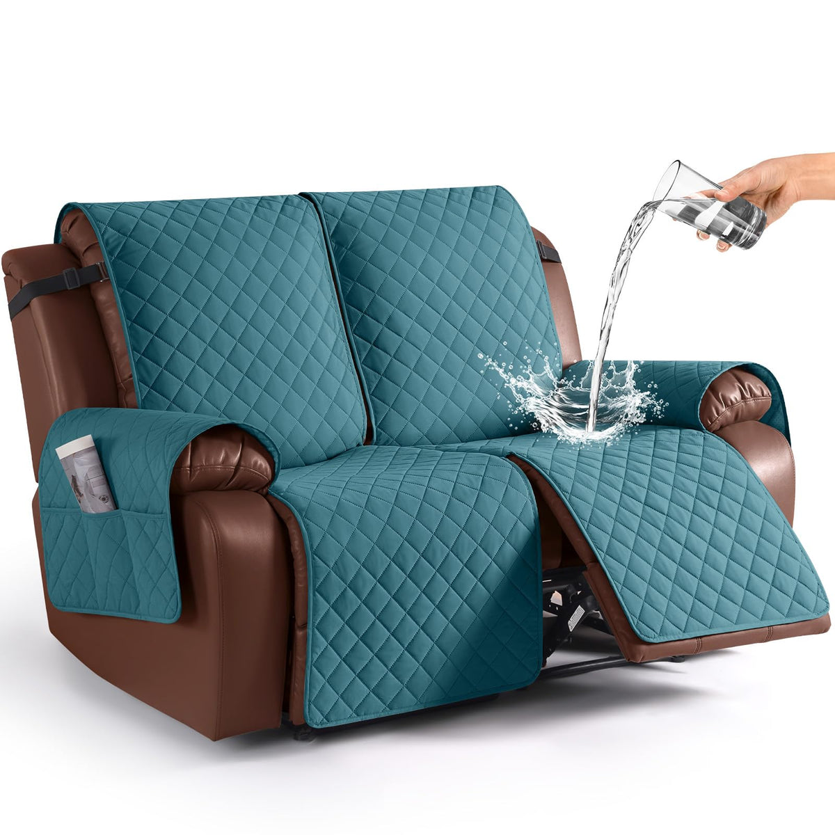 KinCam Waterproof Recliner Sofa Covers Washable, 3 Seater, Chocolate
