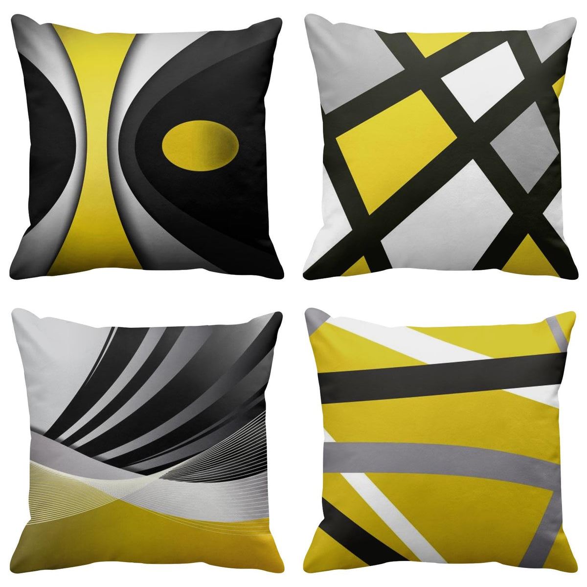 Emvency Throw Pillow Covers Set of 4, 18 x 18 Inch, Bold Stripes