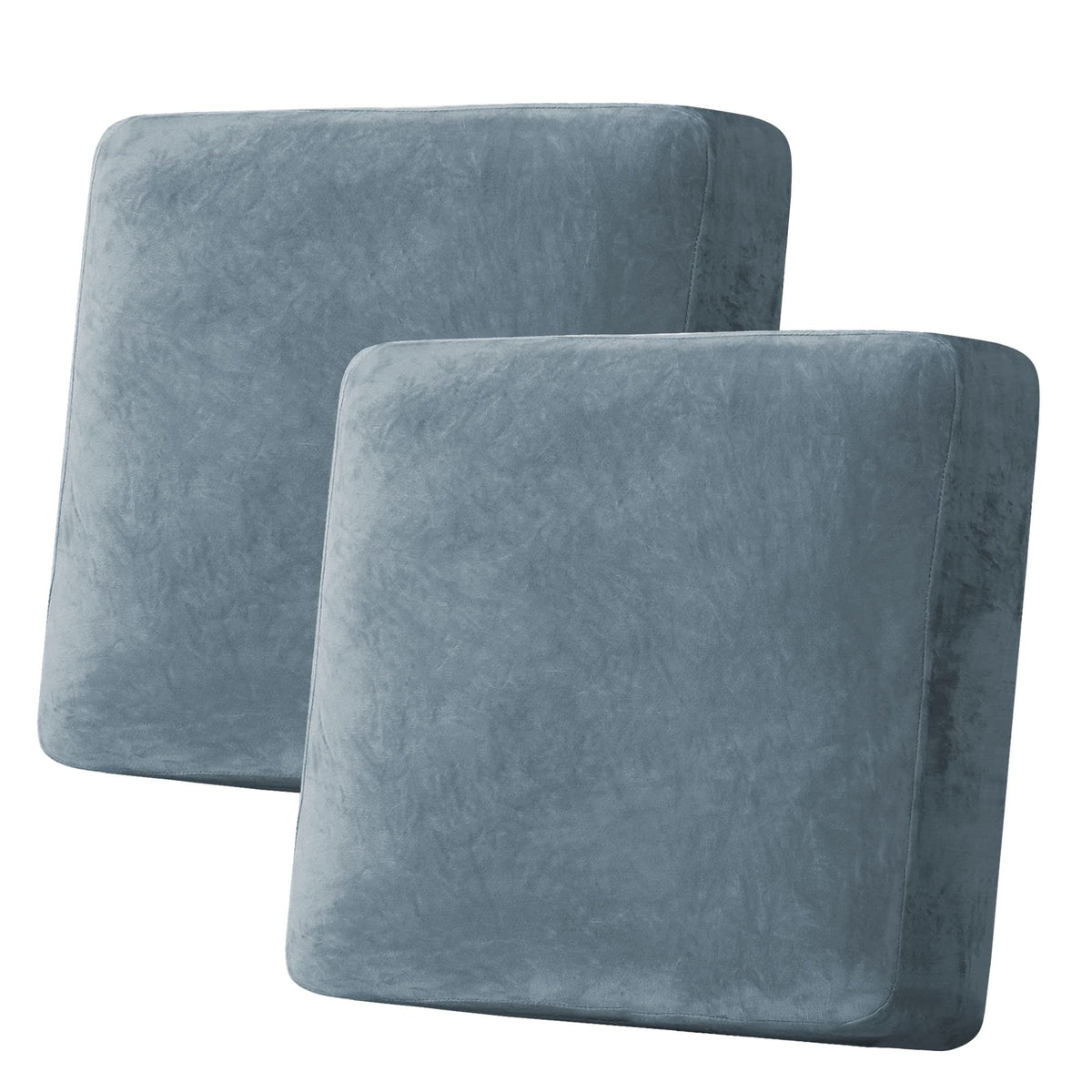 H.VERSAILTEX Velvet Stretch Couch Cushion Cover Plush Cushion Slipcover for Chair Loveseat Sofa Cushion Furniture Protector Seat Cushion Sofa Cover (3 Piece Sofa Cushion Covers, Ivory)