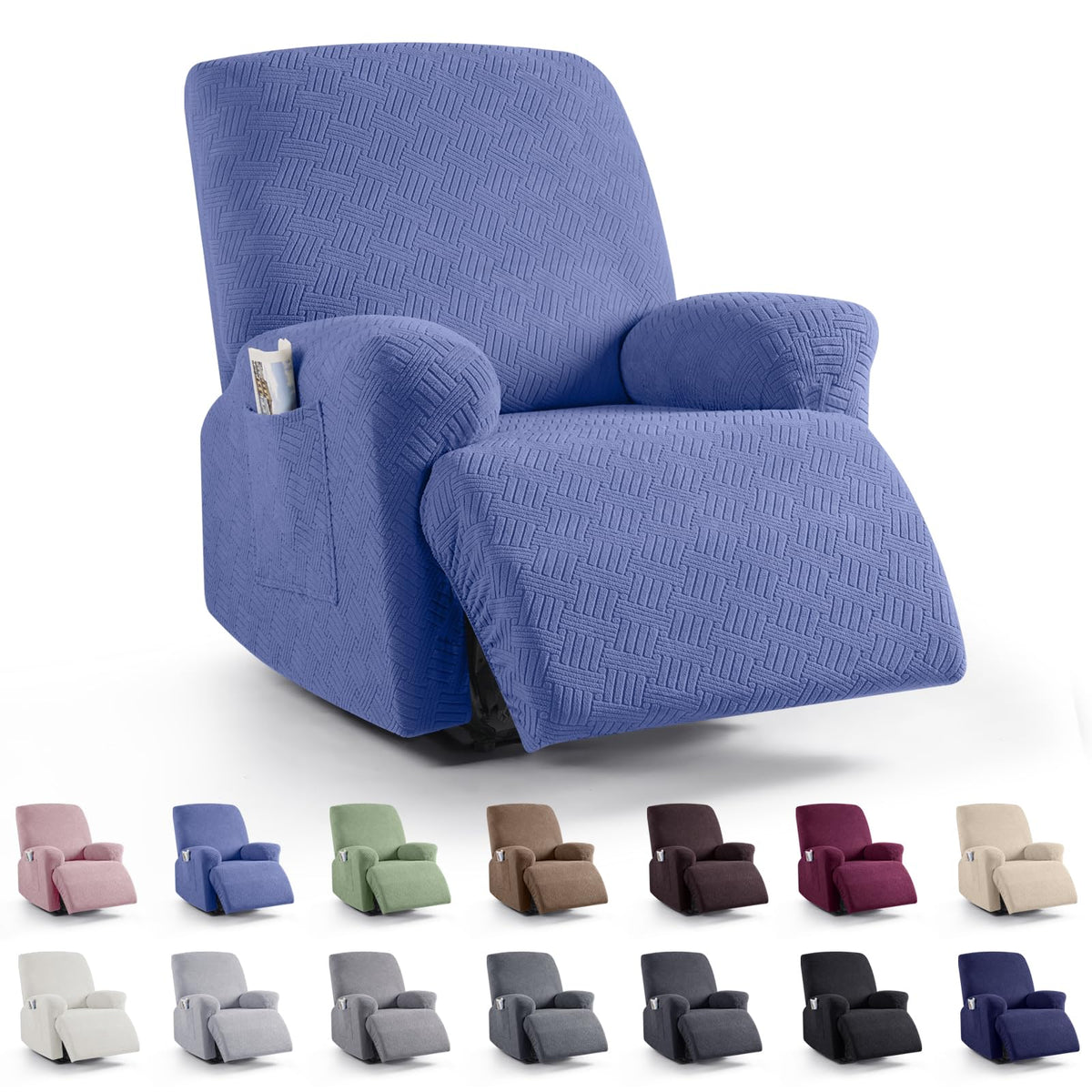 KinCam Recliner Sofa Covers, Stretch Reclining Cover, Dark Gray