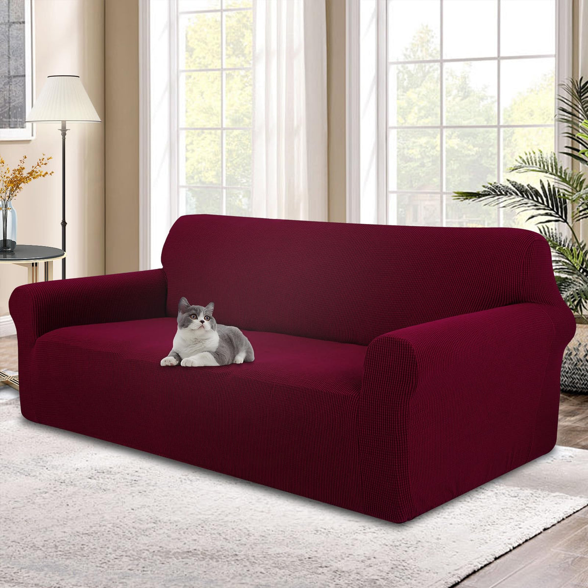 Stretch Couch Covers for Sofa Washable, Large, Chocolate
