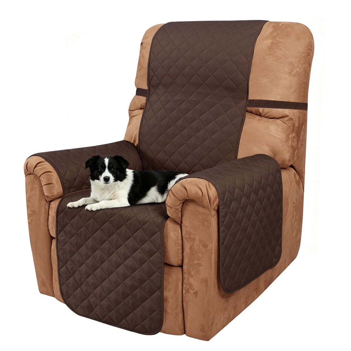 Reversible Sofa Cover for 3 Cushion, Chocolate/Beige