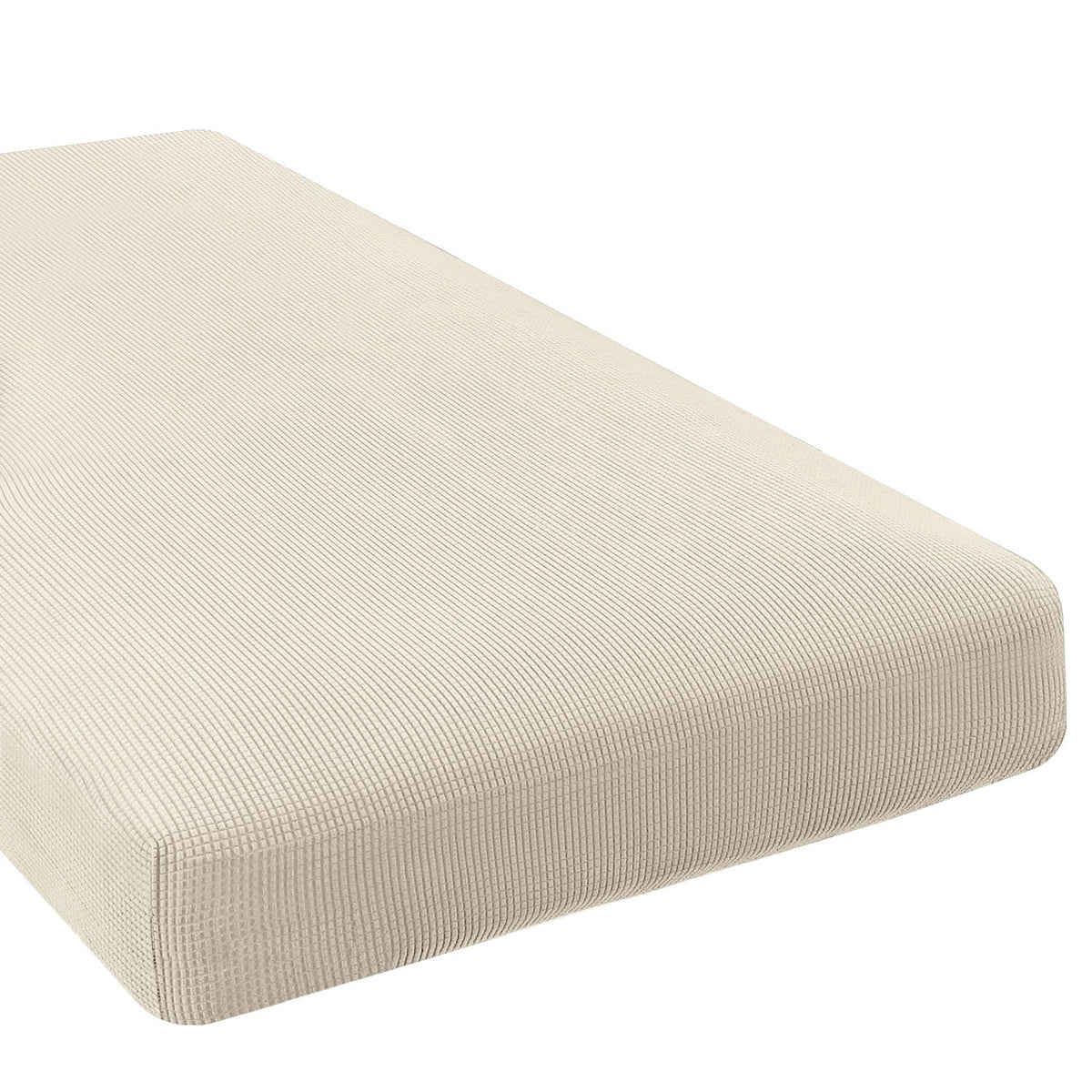 H.VERSAILTEX Super Stretch Individual Seat Cushion/Couch Slipcover Sets Thick Jacquard Textured Twill Fabric (3 Piece Sofa Covers, Sand)