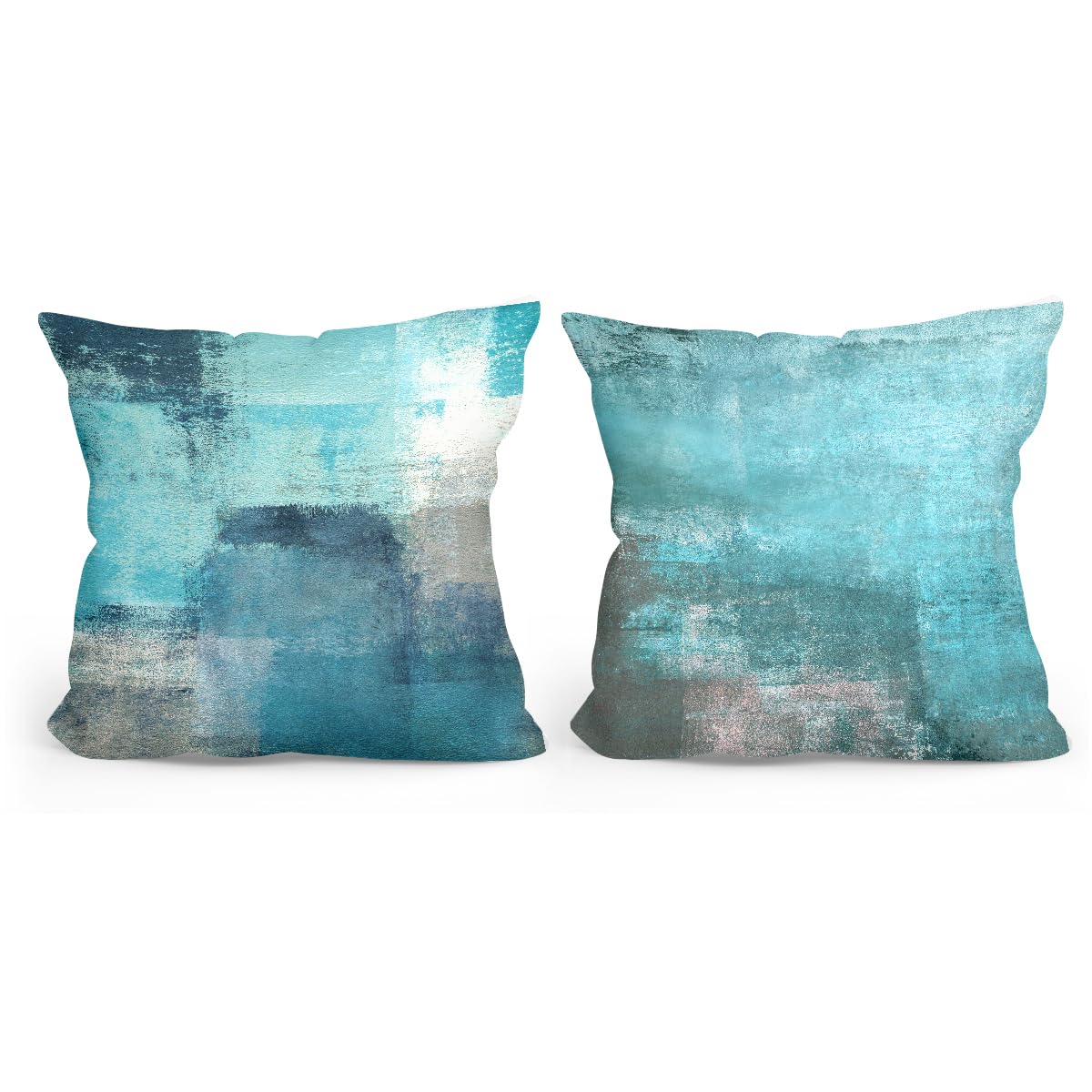 4Pcs Blue Grey Throw Pillow Covers, Dark Blue Throw Pillows Cushion Covers