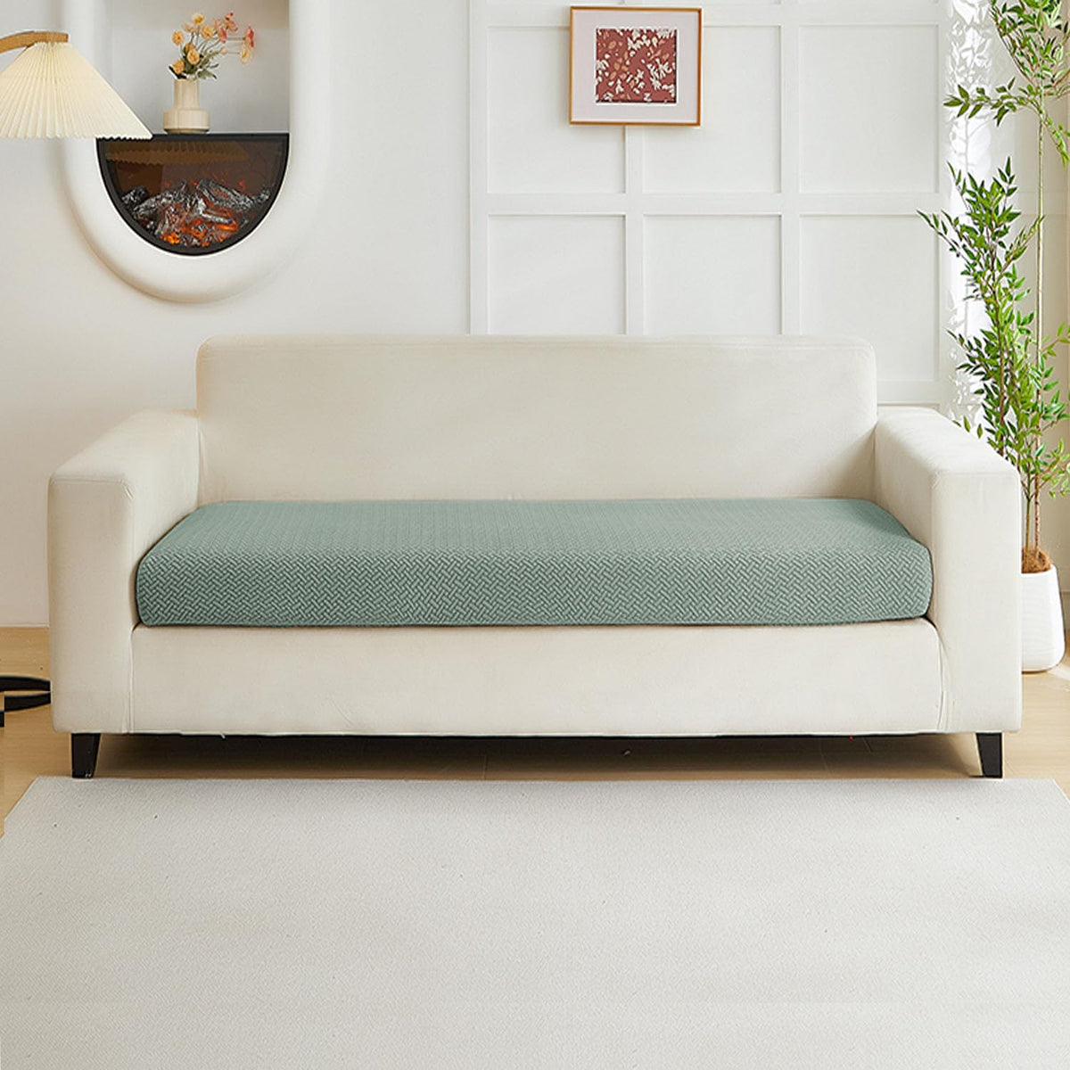 Sofa Covers Couch Covers for Sofa Pet Friendly Couch Cushion Covers Universal Sofa Covers Washable Stretch Slipcovers for Sectional Sofa (Texture Light Gray,Large Single Seat Cover)