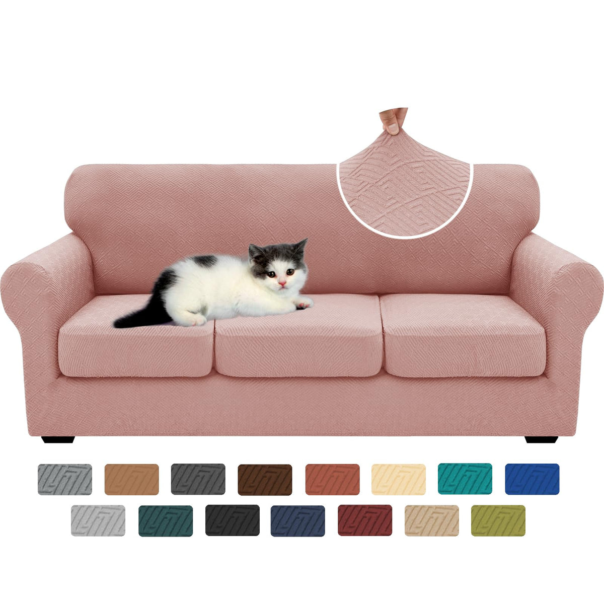 XINEAGE 4-Piece Stretch Sofa Cover, Washable Couch Covers for Dog