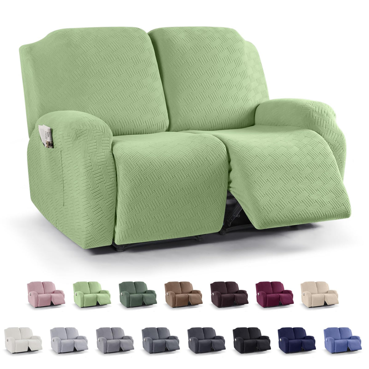 KinCam Recliner Sofa Covers, Stretch Reclining Cover, Dark Gray