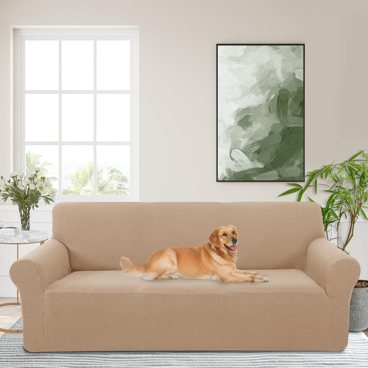 Stretch Couch Covers for Sofa Washable, Large, Chocolate