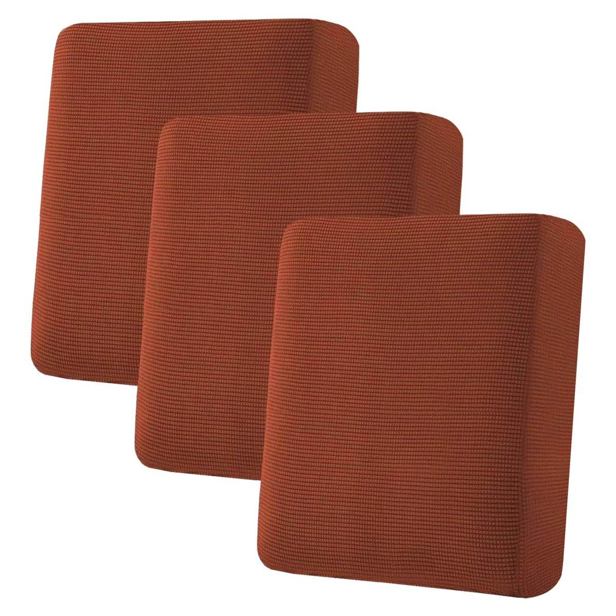 H.VERSAILTEX Super Stretch Individual Seat Cushion/Couch Slipcover Sets Thick Jacquard Textured Twill Fabric (3 Piece Sofa Covers, Sand)