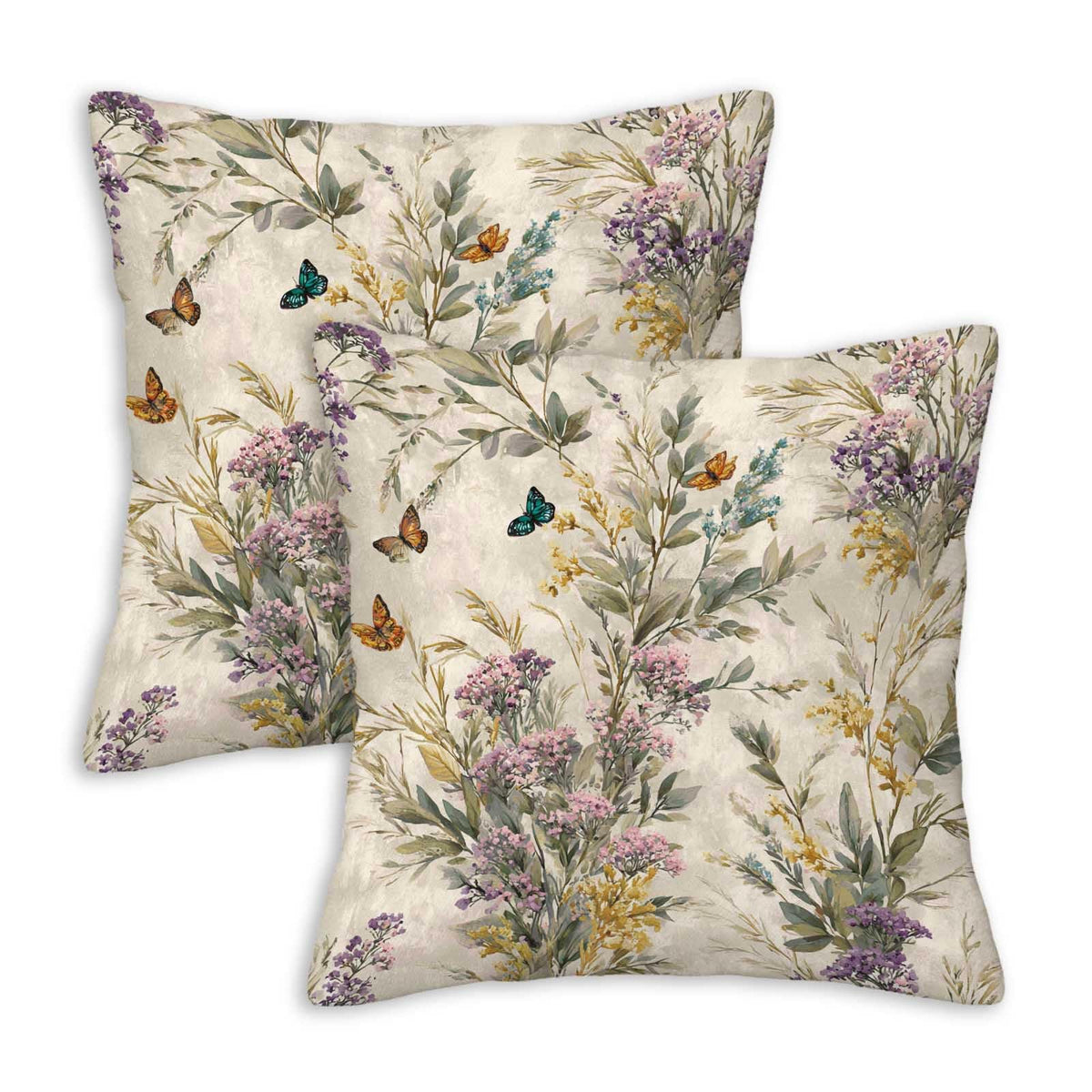 Throw Pillow Covers 18x18 Set of 2, Simple Patchwork Cushion Covers, Decorative Square Pillowcases for Couch, Bedroom, Living Room