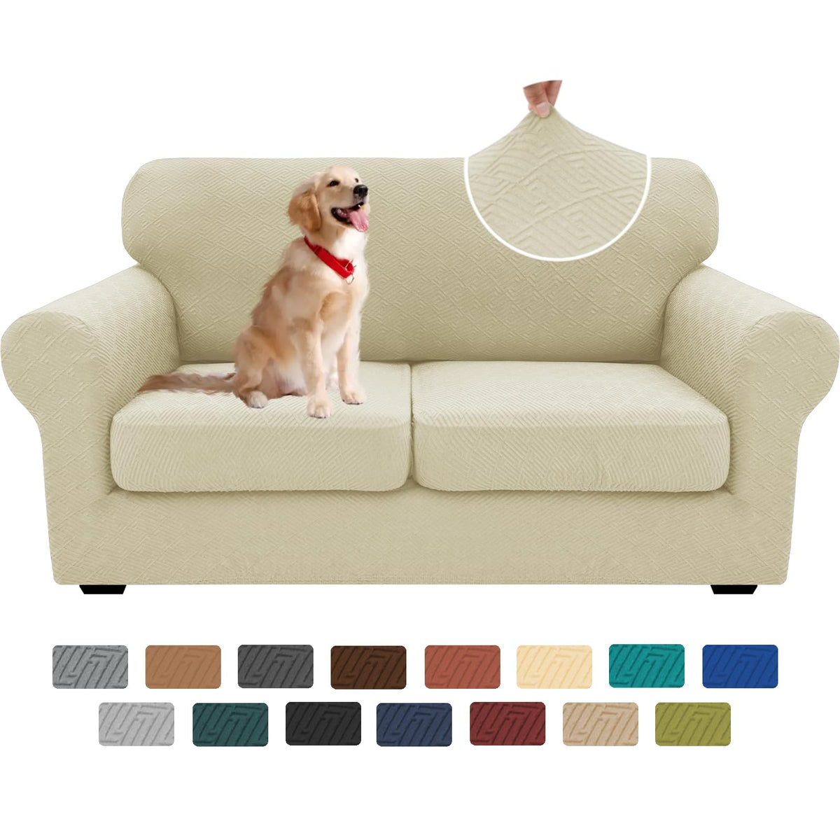 XINEAGE 4-Piece Stretch Sofa Cover, Washable Couch Covers for Dog