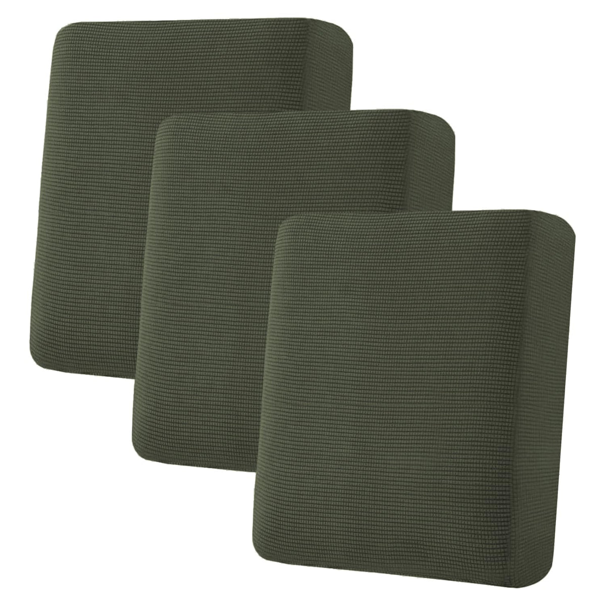H.VERSAILTEX Super Stretch Individual Seat Cushion/Couch Slipcover Sets Thick Jacquard Textured Twill Fabric (3 Piece Sofa Covers, Sand)