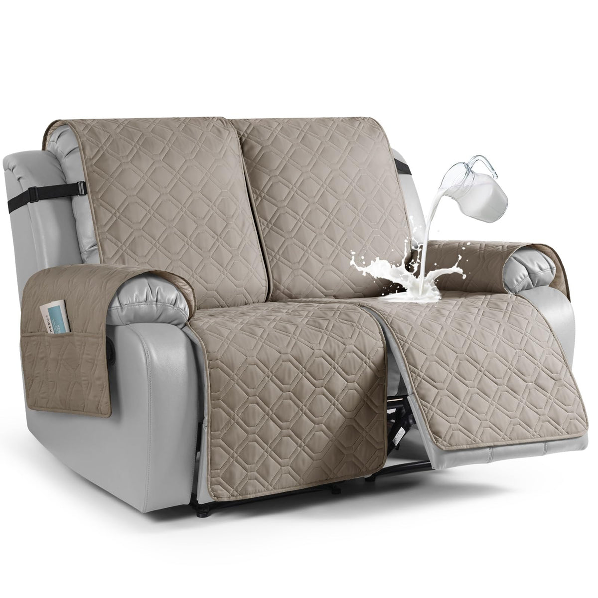 VANSOFY Waterproof Recliner Couch Covers Washable, Dark Gray,3 Seater