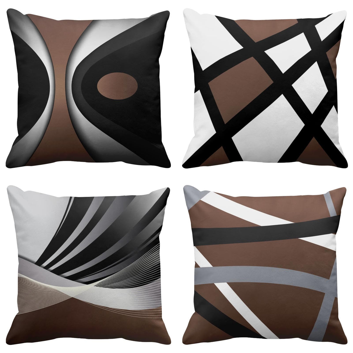 Emvency Throw Pillow Covers Set of 4, 18 x 18 Inch, Bold Stripes