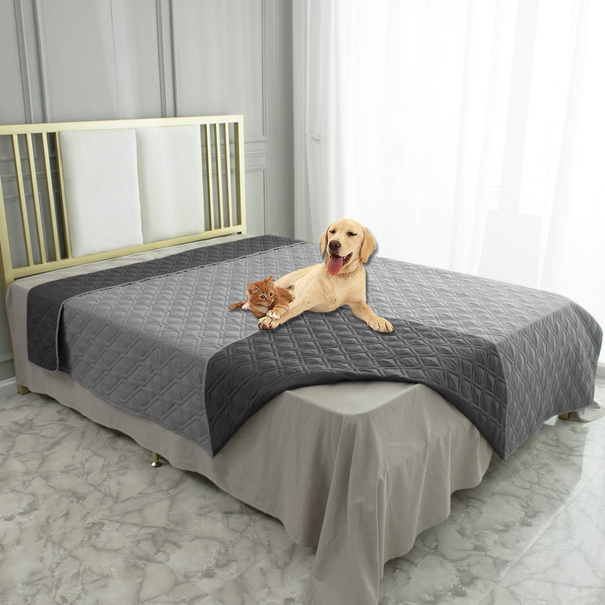 Ameritex Waterproof Dog Bed Blankets Cover for Bed Couch Sofa Reversible