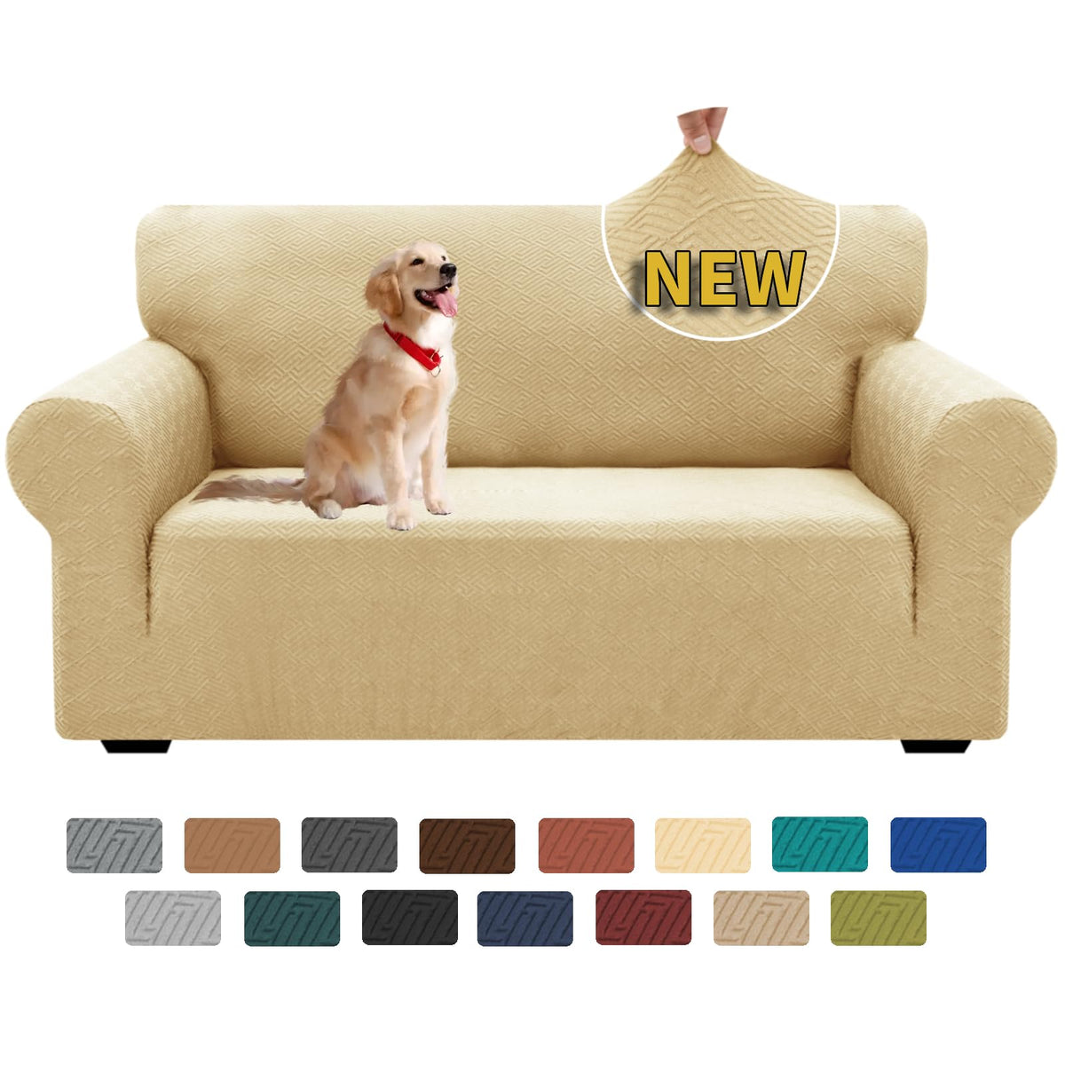 XINEAGE Stretch Jacquard Sofa Cover, Non Slip Sofa Slipcover for Dog