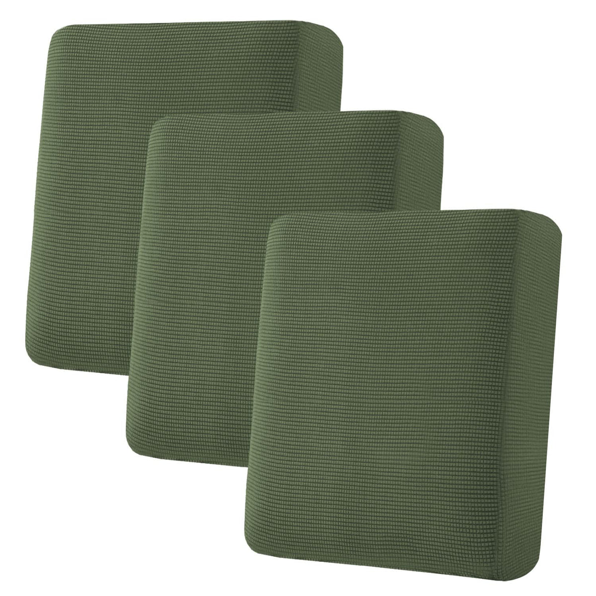 H.VERSAILTEX Super Stretch Individual Seat Cushion/Couch Slipcover Sets Thick Jacquard Textured Twill Fabric (3 Piece Sofa Covers, Sand)