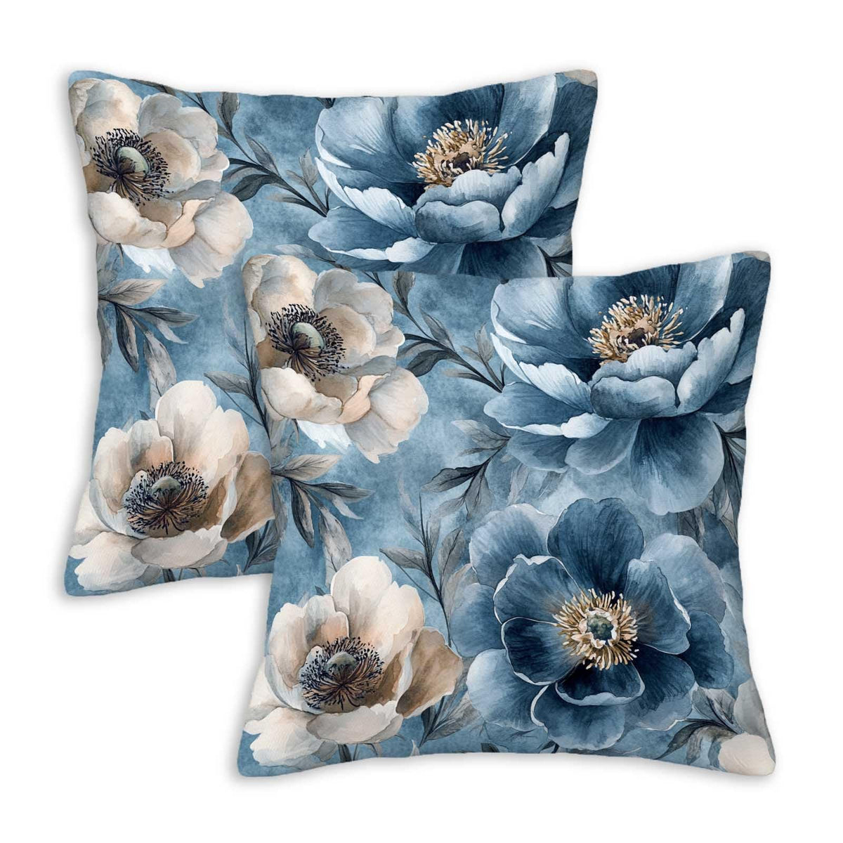 Throw Pillow Covers 18x18 Set of 2, Simple Patchwork Cushion Covers, Decorative Square Pillowcases for Couch, Bedroom, Living Room