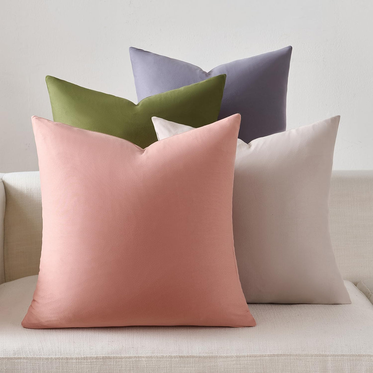 Decorative Throw Pillow Covers Pack of 4 Soft Microfiber Pillow Covers with for Couch Pillows Cover Bedroom Living Room Outdoor, Pillow Covers 18x18 Inch