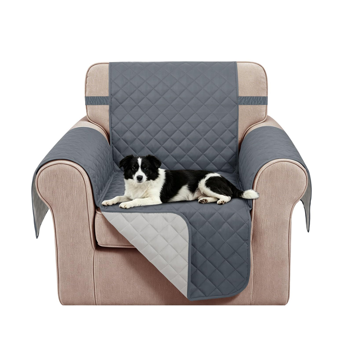 Reversible Sofa Cover for 3 Cushion, Chocolate/Beige