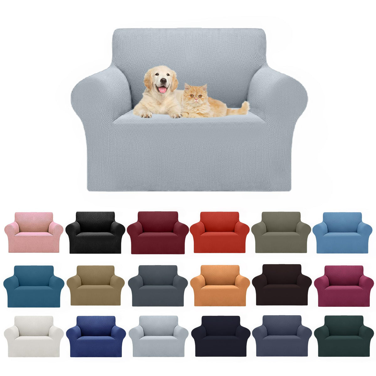 Cupuamon 2026 New Stretch Sofa Slipcovers Couch Cover for 3 Cushion Furniture Protector Sofa Covers with Elastic Bottom Jacquard Fabric Small Checks for Pets, Kids -Sofa, Black