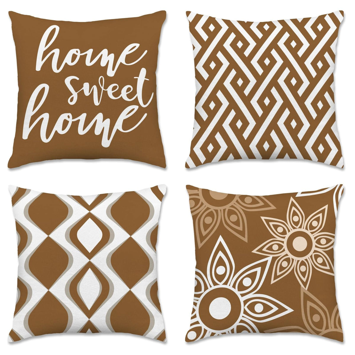 Hexagram Throw Pillow Covers 18x18, Gray Outdoor Pillow Covers Set of 4