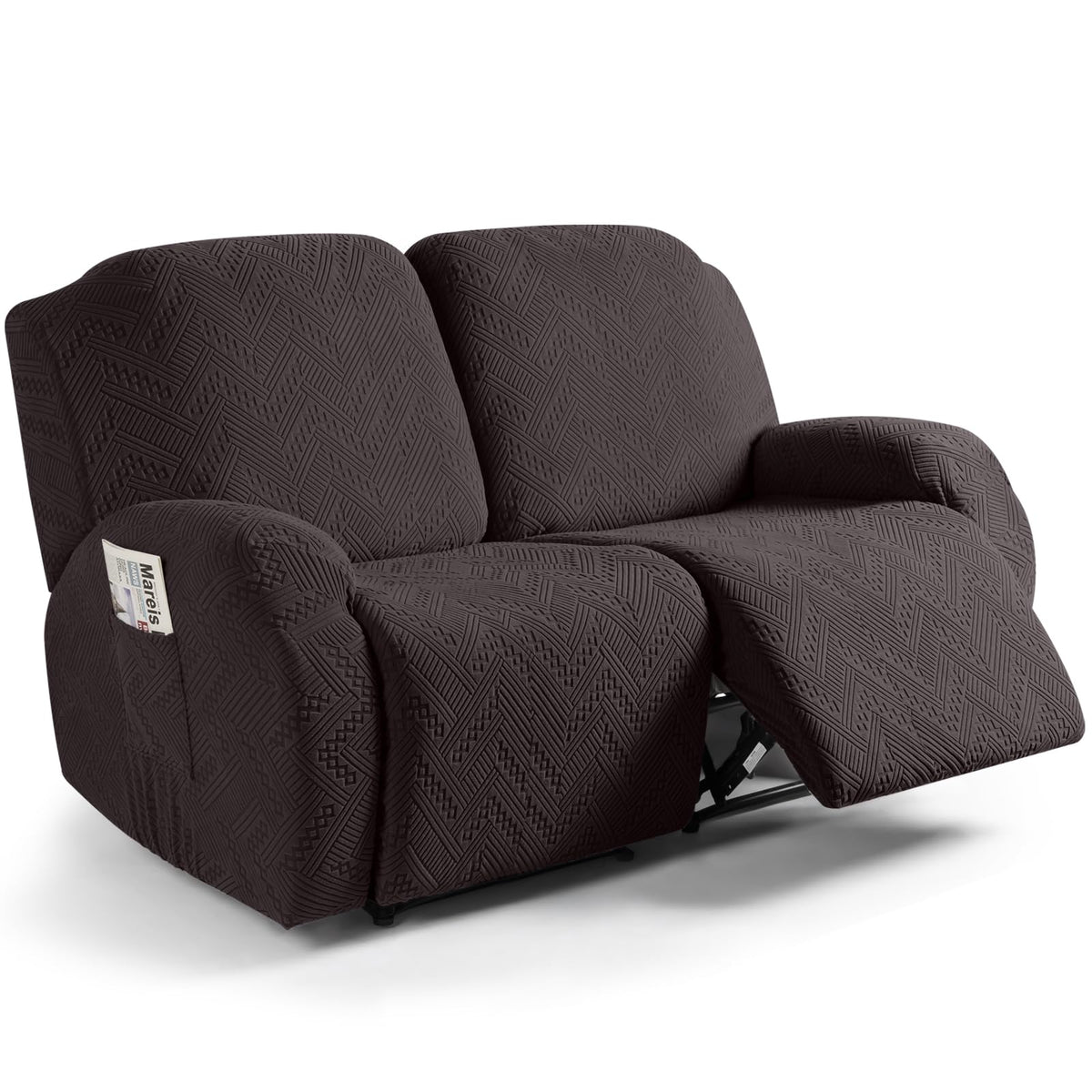 Ruaozz Recliner Couch Covers, Soft Stretch Sofa Slipcover, Chocolate