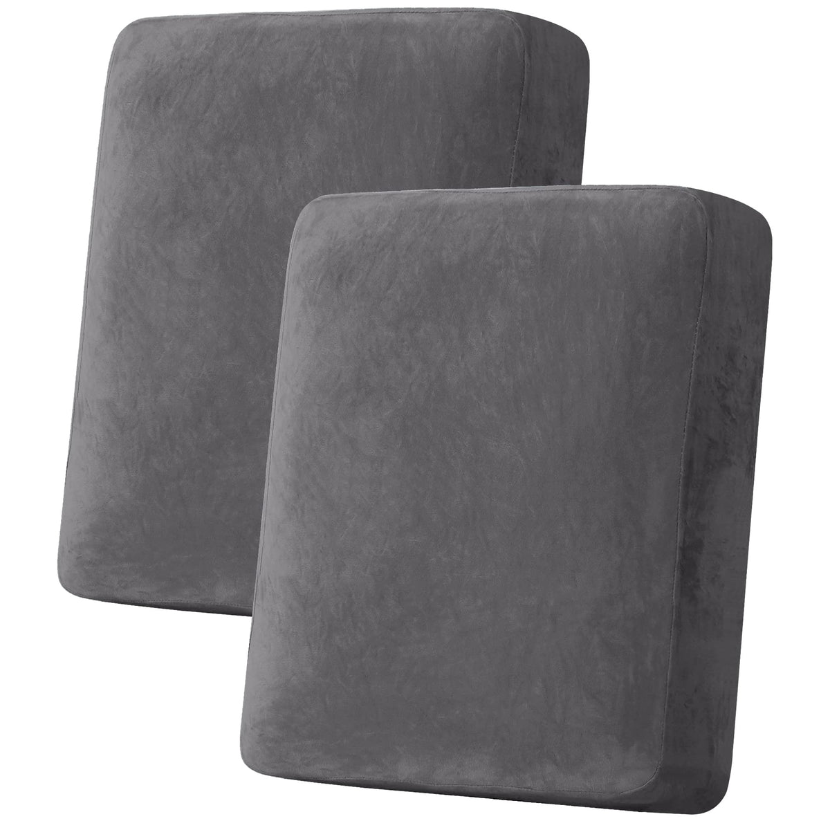 H.VERSAILTEX Velvet Stretch Couch Cushion Cover Plush Cushion Slipcover for Chair Loveseat Sofa Cushion Furniture Protector Seat Cushion Sofa Cover (3 Piece Sofa Cushion Covers, Ivory)