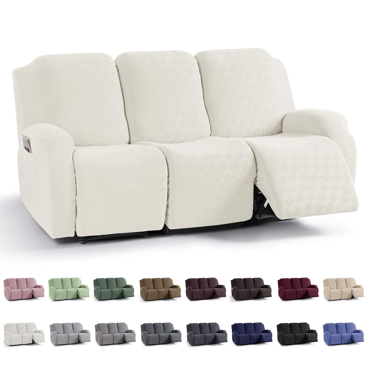 KinCam Recliner Sofa Covers, Stretch Reclining Cover, Dark Gray