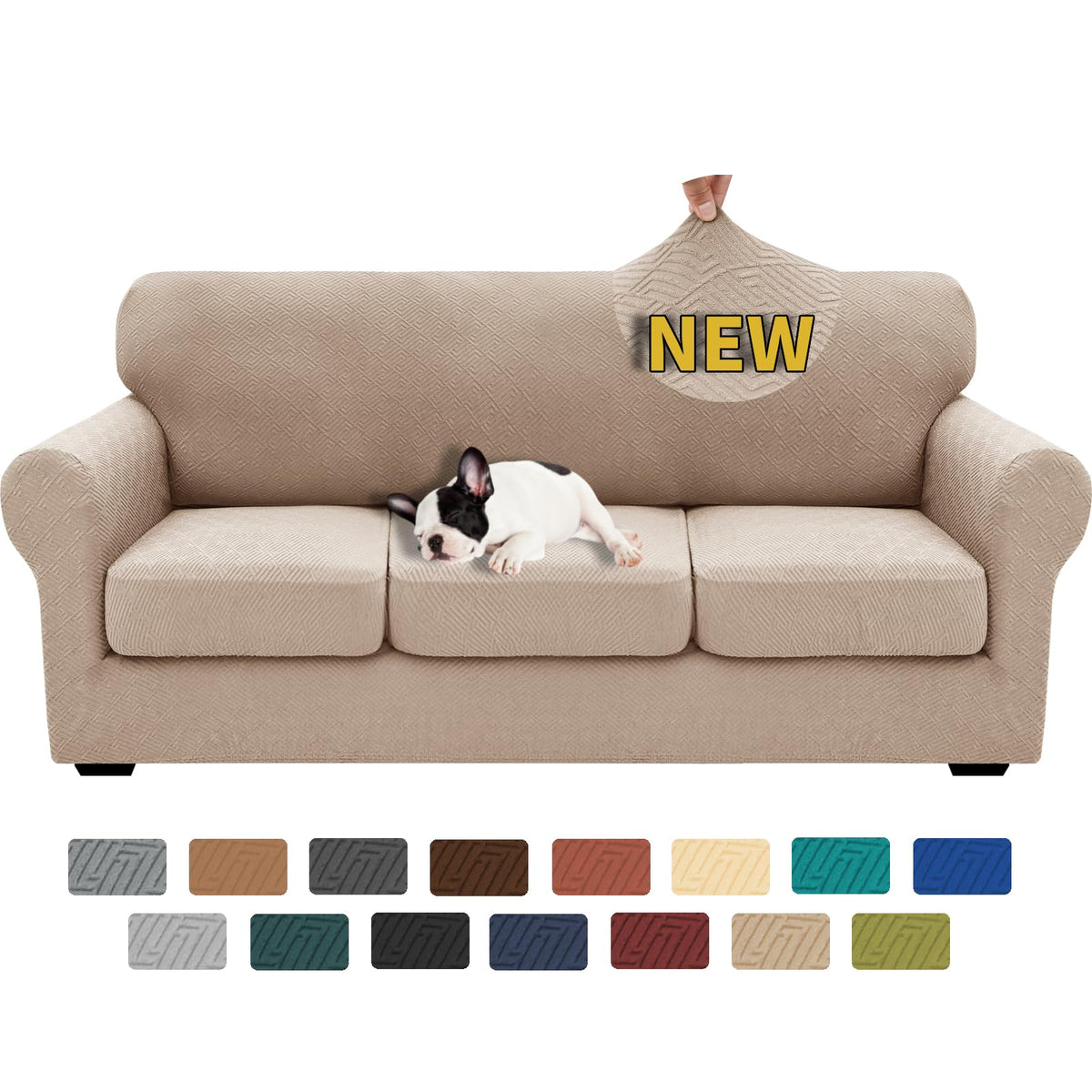 XINEAGE 4-Piece Stretch Sofa Cover, Washable Couch Covers for Dog