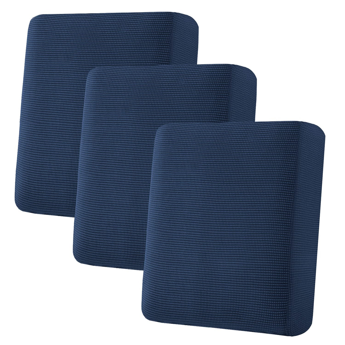 H.VERSAILTEX Super Stretch Individual Seat Cushion/Couch Slipcover Sets Thick Jacquard Textured Twill Fabric (3 Piece Sofa Covers, Sand)