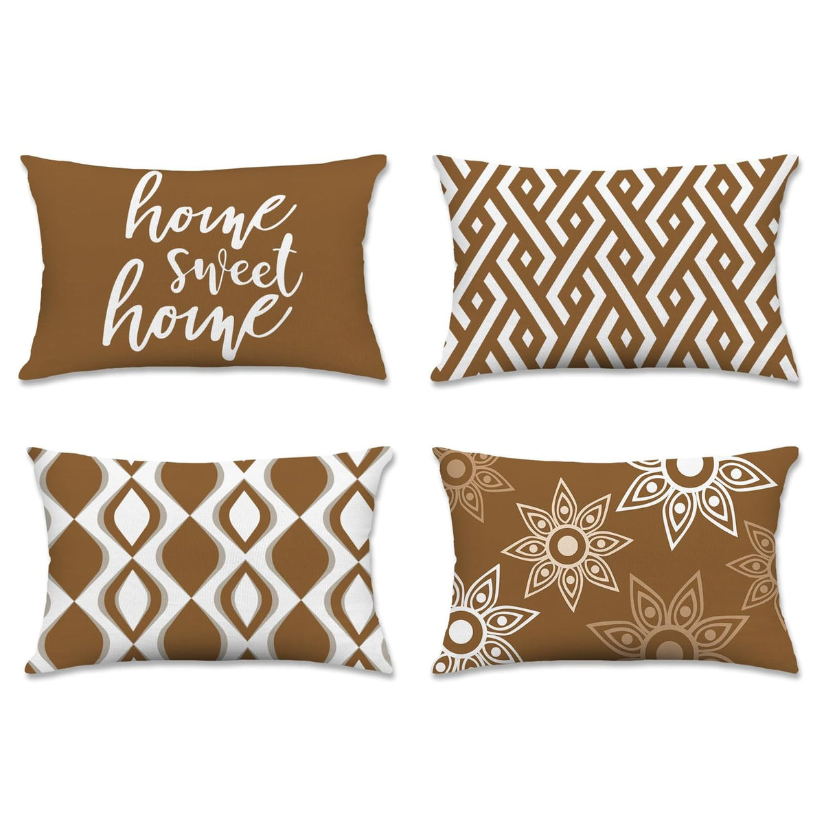 Hexagram Throw Pillow Covers 18x18, Gray Outdoor Pillow Covers Set of 4