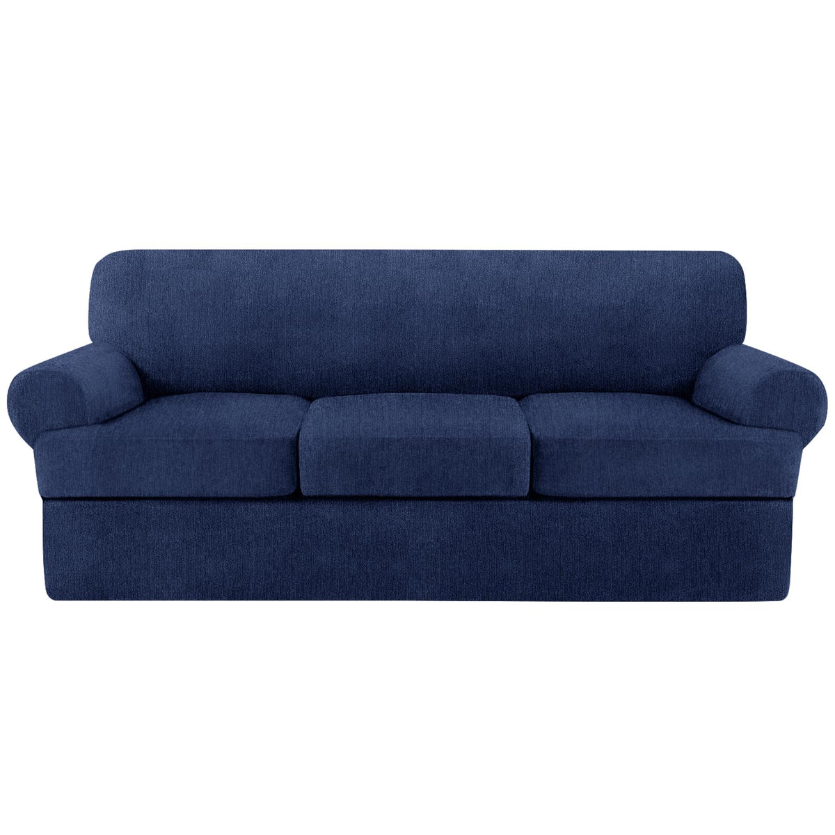 4 Piece T Cushion Sofa Slipcovers Stretch Couch Cover Furniture Covers with 3 Individual T Cushion Covers, Machine Washable for Living Room (Green, 3 Cushions)