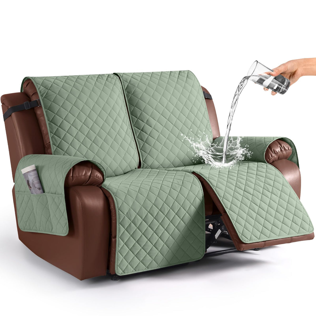 KinCam Waterproof Recliner Sofa Covers Washable, 3 Seater, Chocolate