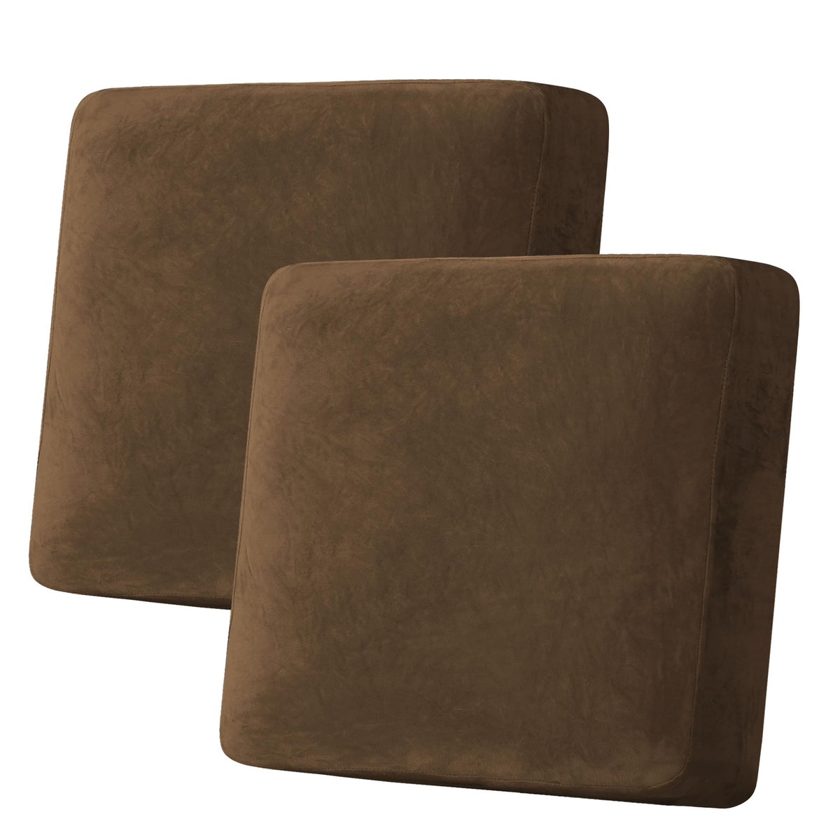 H.VERSAILTEX Velvet Stretch Couch Cushion Cover Plush Cushion Slipcover for Chair Loveseat Sofa Cushion Furniture Protector Seat Cushion Sofa Cover (3 Piece Sofa Cushion Covers, Ivory)
