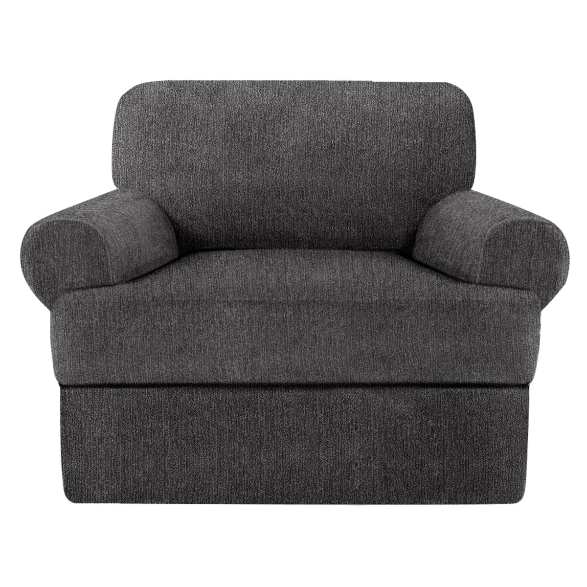 4 Piece T Cushion Sofa Slipcovers Stretch Couch Cover Furniture Covers with 3 Individual T Cushion Covers, Machine Washable for Living Room (Green, 3 Cushions)