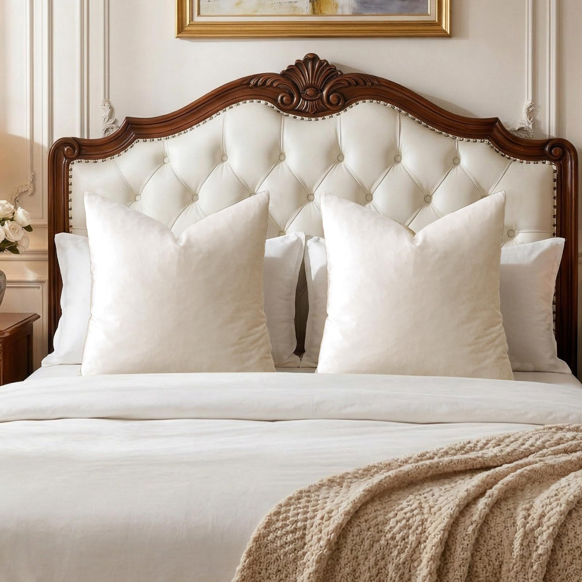 GIGIZAZA Gold Velvet Pillow Covers 18x18 Decorative Pillows Pack of 2