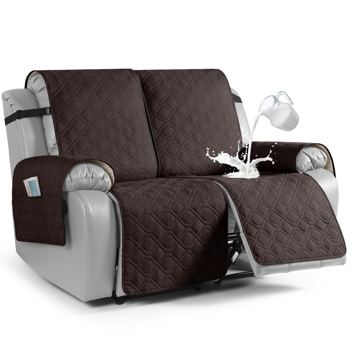 VANSOFY Waterproof Recliner Couch Covers Washable, Dark Gray,3 Seater