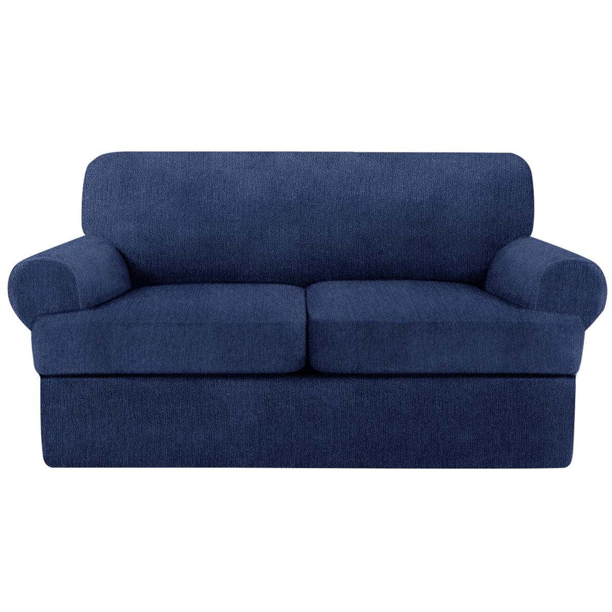 4 Piece T Cushion Sofa Slipcovers Stretch Couch Cover Furniture Covers with 3 Individual T Cushion Covers, Machine Washable for Living Room (Green, 3 Cushions)