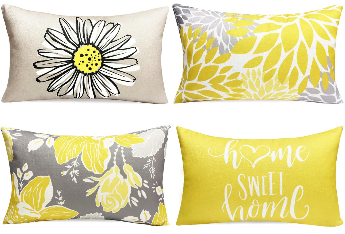 Decorative Boho Farmhouse Throw Pillow Covers 18x18 inch Set of 4