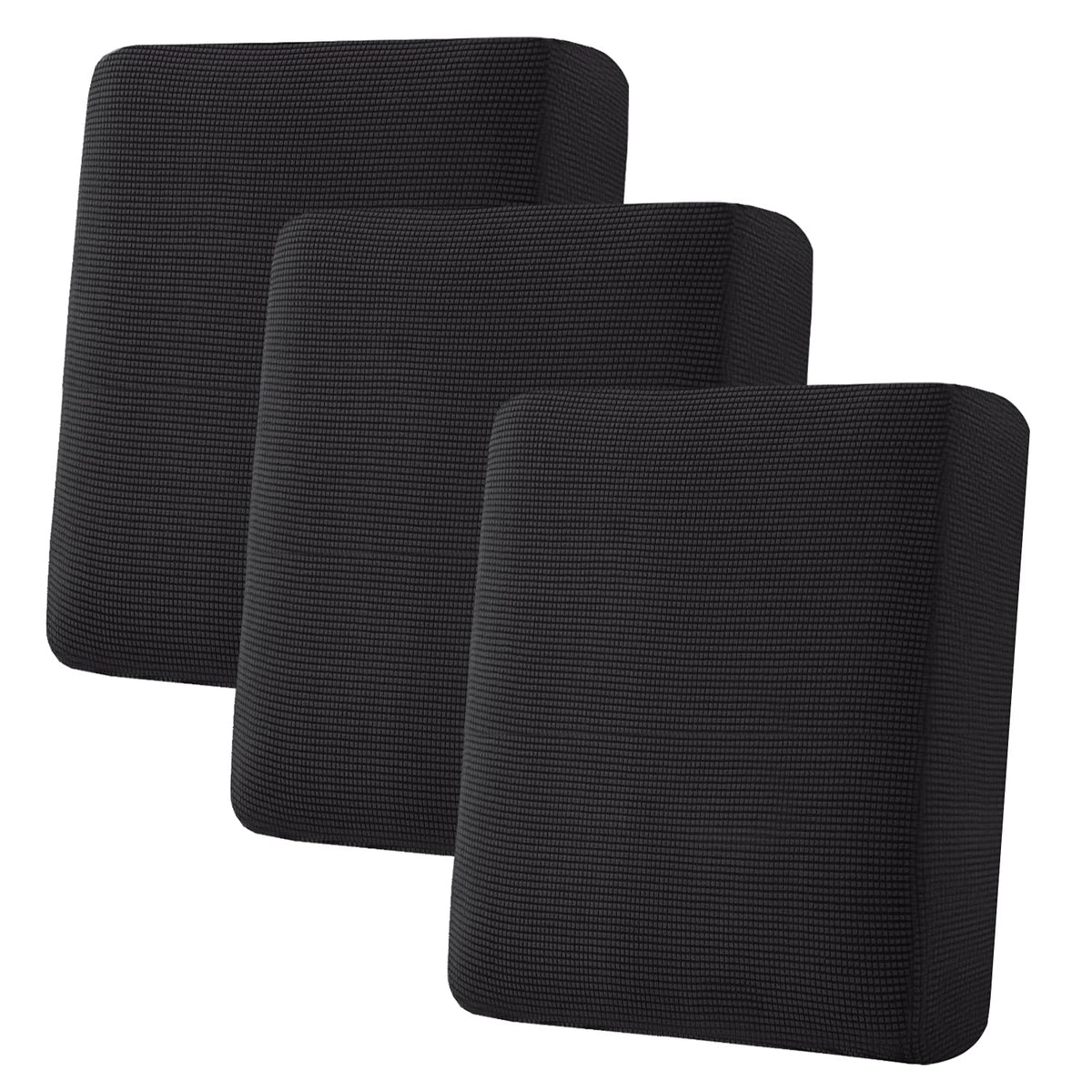 H.VERSAILTEX Super Stretch Individual Seat Cushion/Couch Slipcover Sets Thick Jacquard Textured Twill Fabric (3 Piece Sofa Covers, Sand)