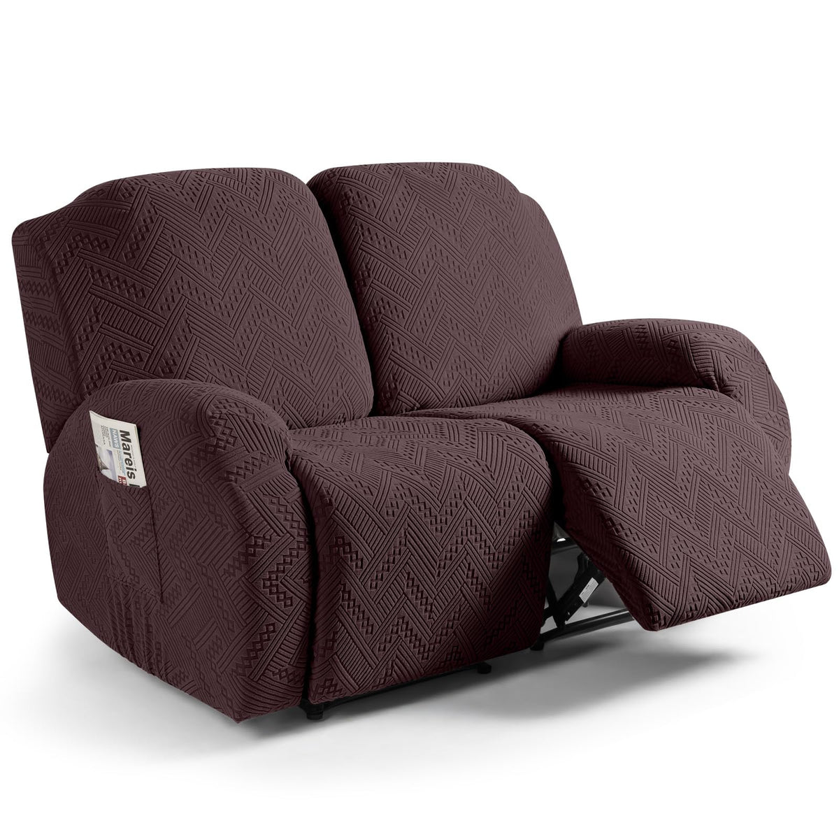 Ruaozz Recliner Couch Covers, Soft Stretch Sofa Slipcover, Chocolate